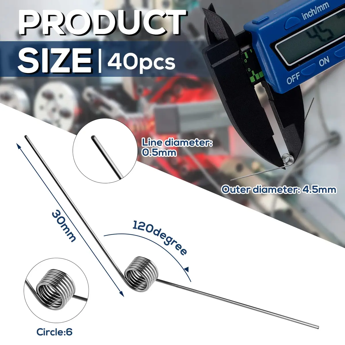 Dunzy Stainless Steel Tiny Torsion Spring 0.5mm Wire | Durable Repair & DIY Tool - view 2