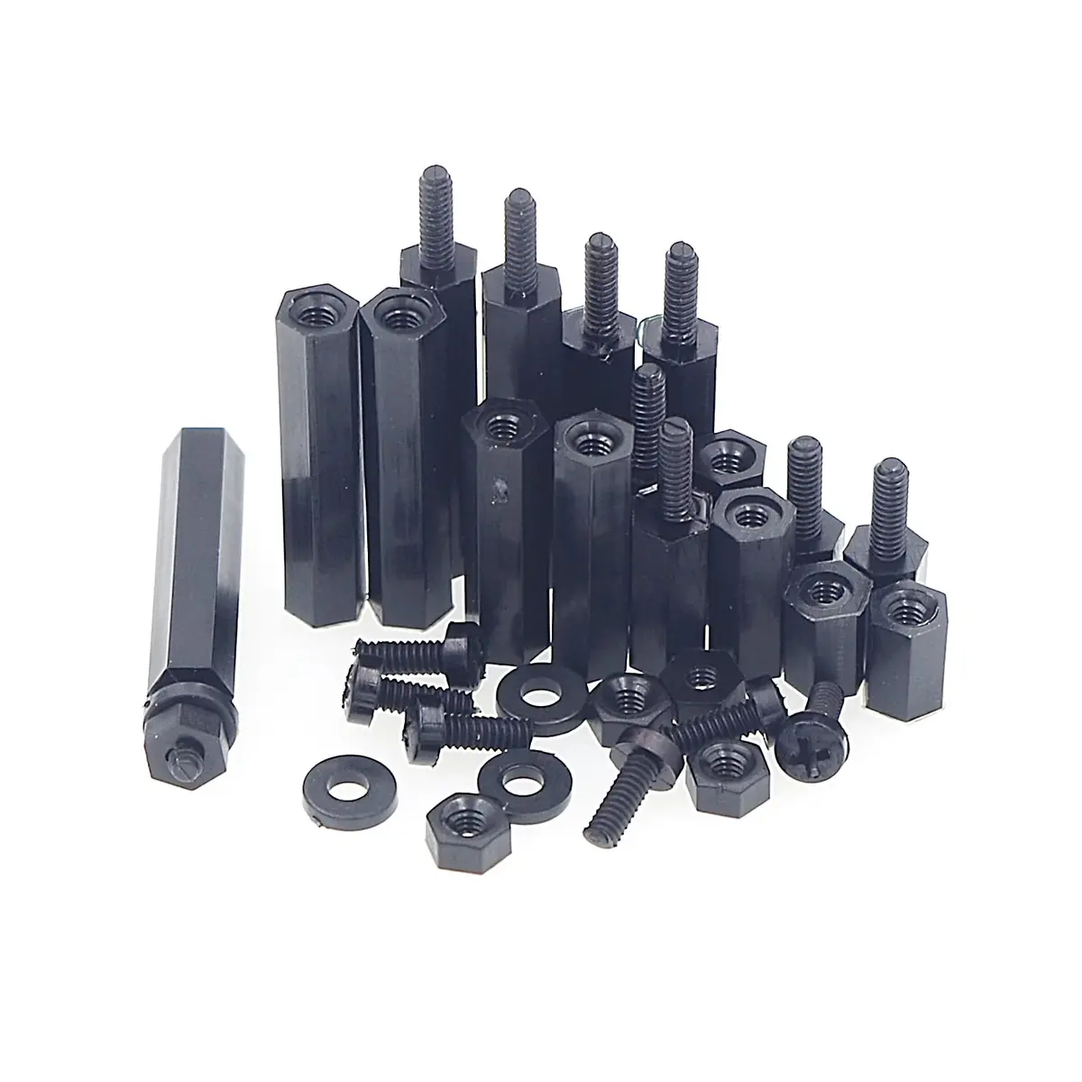 MCMASKE M2 Black Nylon Hex Standoff Spacer Kit 380PCS | For PCB, Arduino, Raspberry Pi Projects - view 6