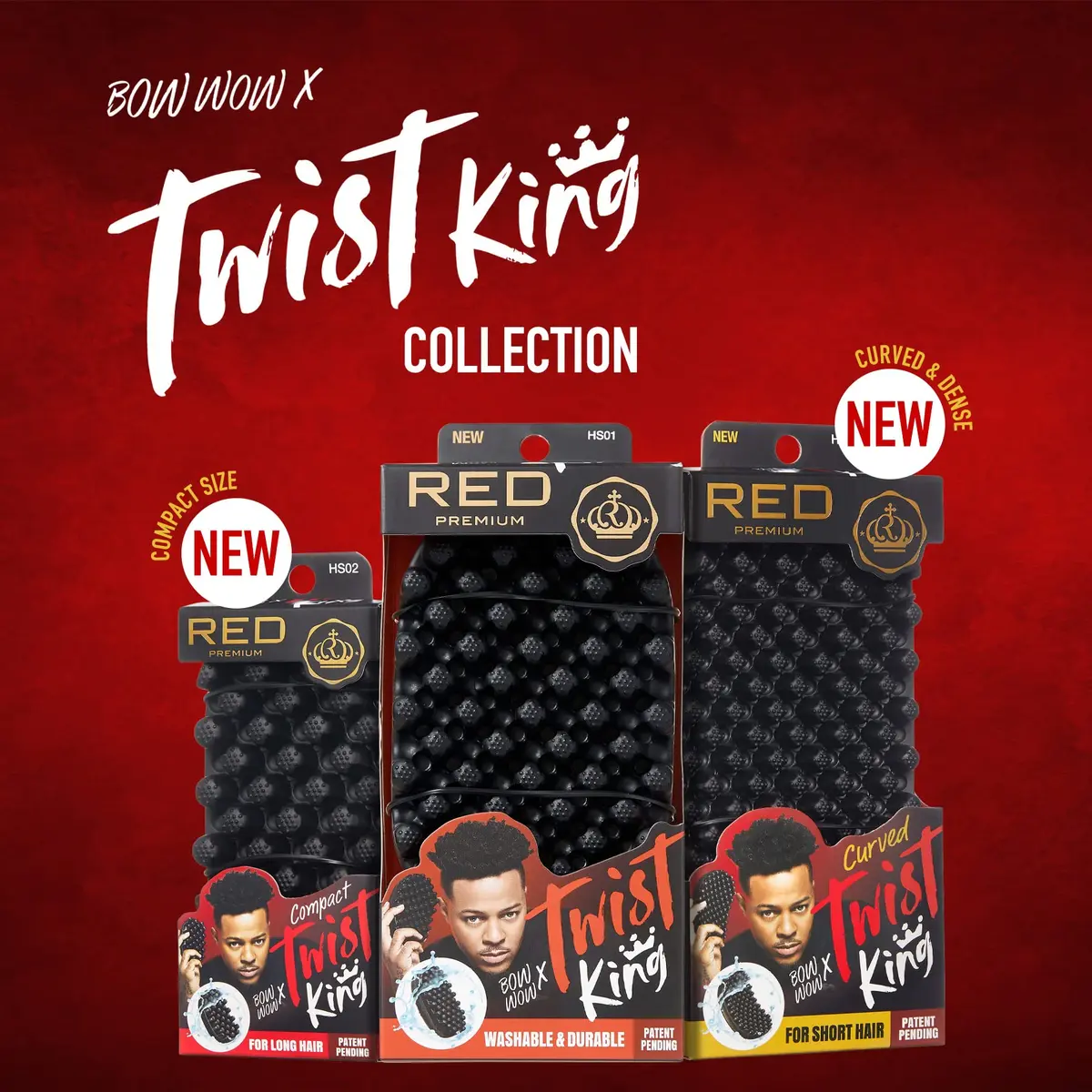Red by Kiss Bow Wow X Twist King Luxury Twist Styler Washable, Durable, Crumb Free, Twist Brush for Afro Curl - view 7