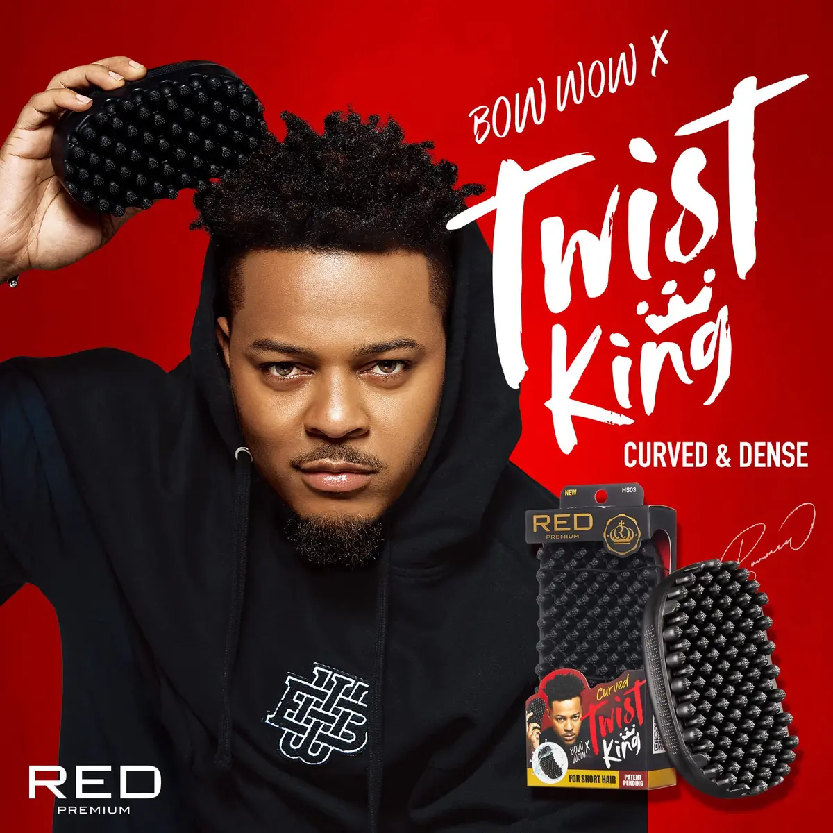 Red by Kiss Bow Wow X Twist King Luxury Twist Styler Washable, Durable, Crumb Free, Twist Brush for Afro Curl - view 4