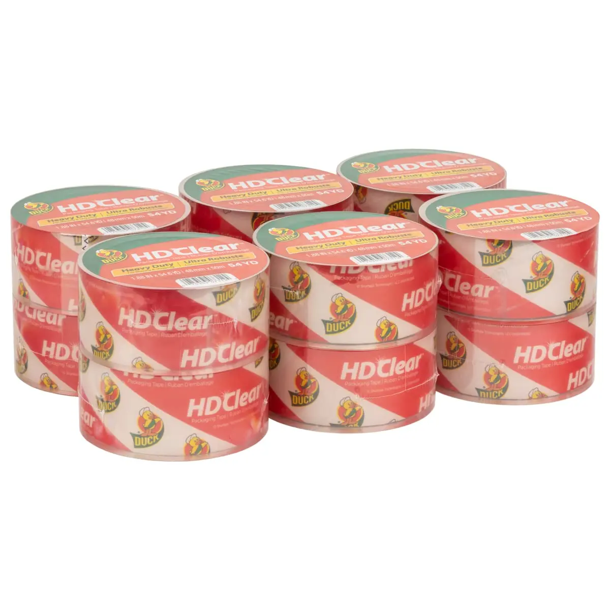 Duck HD Clear Packing Tape Refills - 12 Rolls, 1.88 In. x 54.6 Yds | Heavy Duty Shipping & Moving Tape - main product image