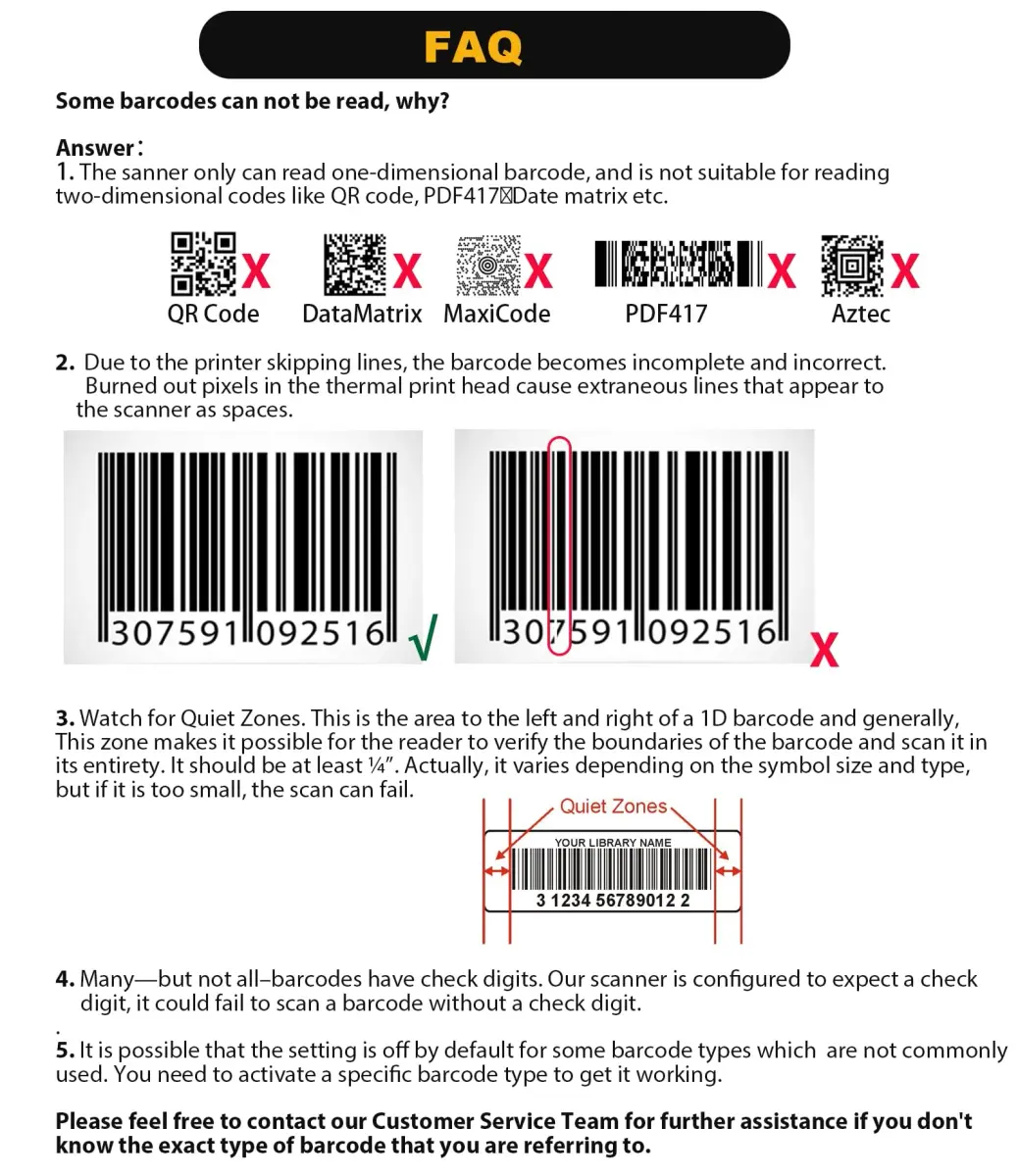 NADAMOO Wireless Barcode Scanner 1D Laser Violet | 400m Transmission Distance - view 9