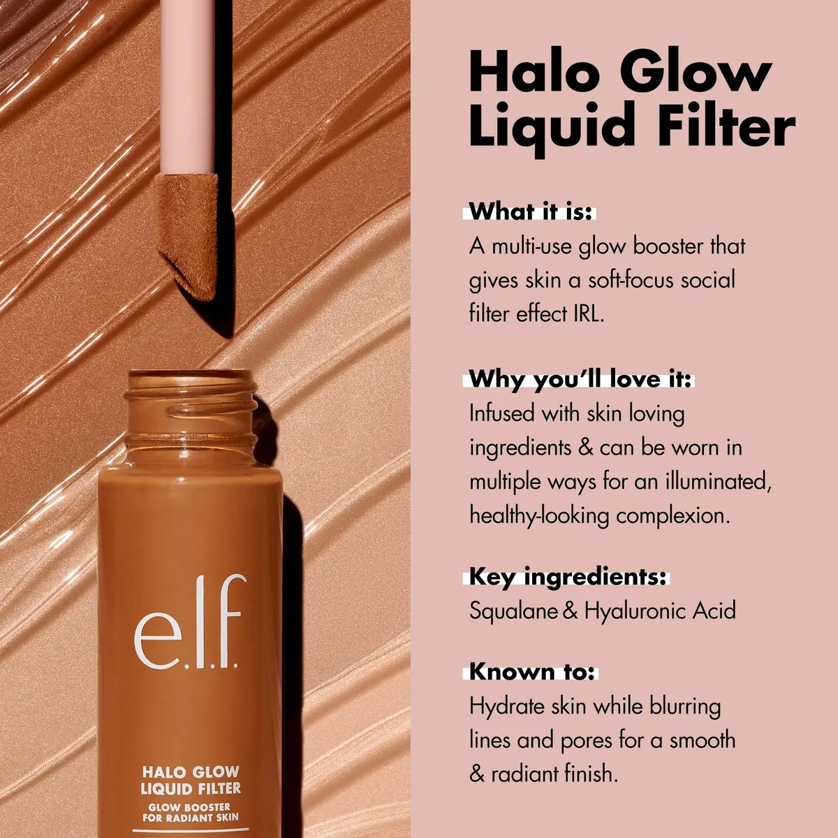e.l.f. Halo Glow Liquid Filter 30ml (1.06 Fl Oz) | Hydrating Complexion Boost for Radiant Skin - view 3