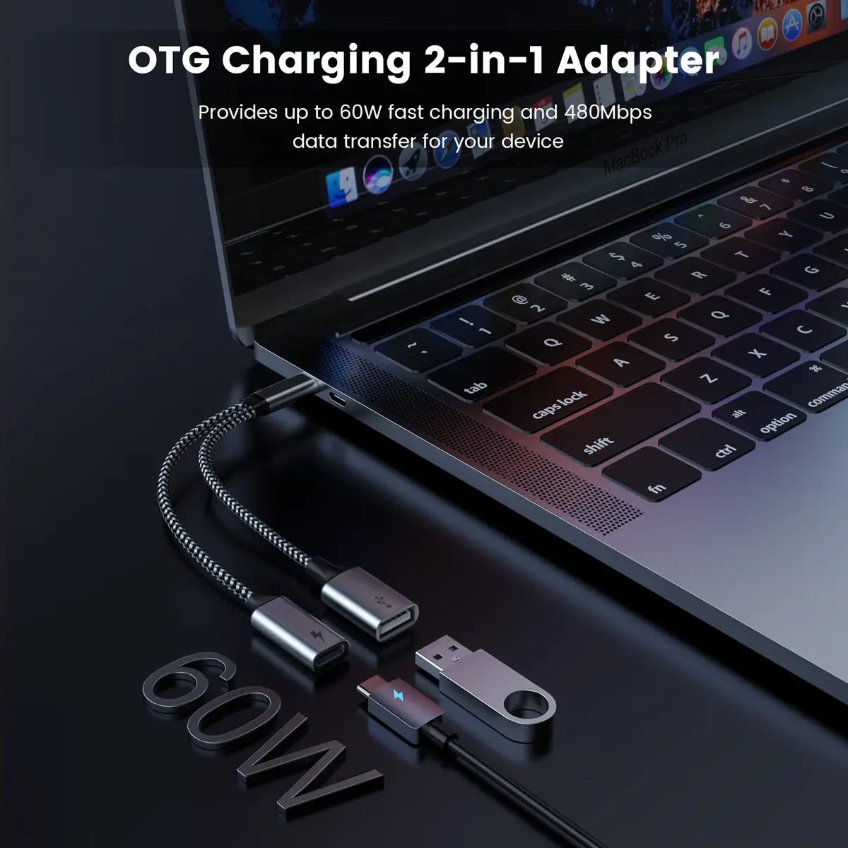 MOGOOD USB C OTG Adapter with 60W PD Fast Charge | Compatible for Steam Deck, Galaxy S26, Switch, Chromecast, Pi-KVM - view 2