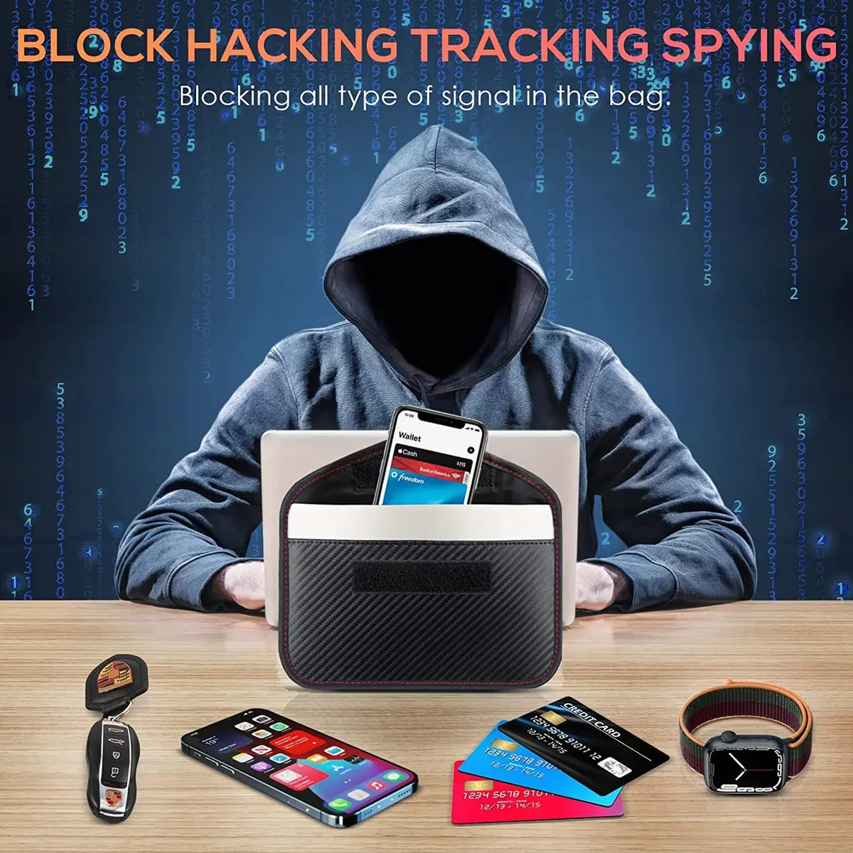 Tuulin Faraday Bags for Smartphones & Car Keys 2 Pack | Block Signals & Prevent Theft - view 4