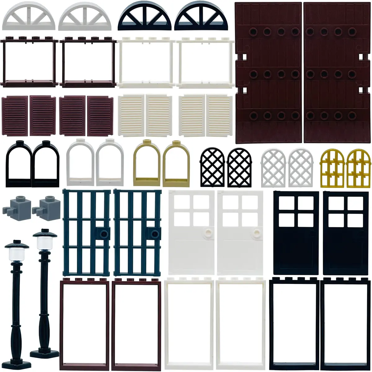 Miutrue Building Bricks Kit Glasses Windows and Doors Set Accessories | Compatible with Major Brands for Kids - main product image