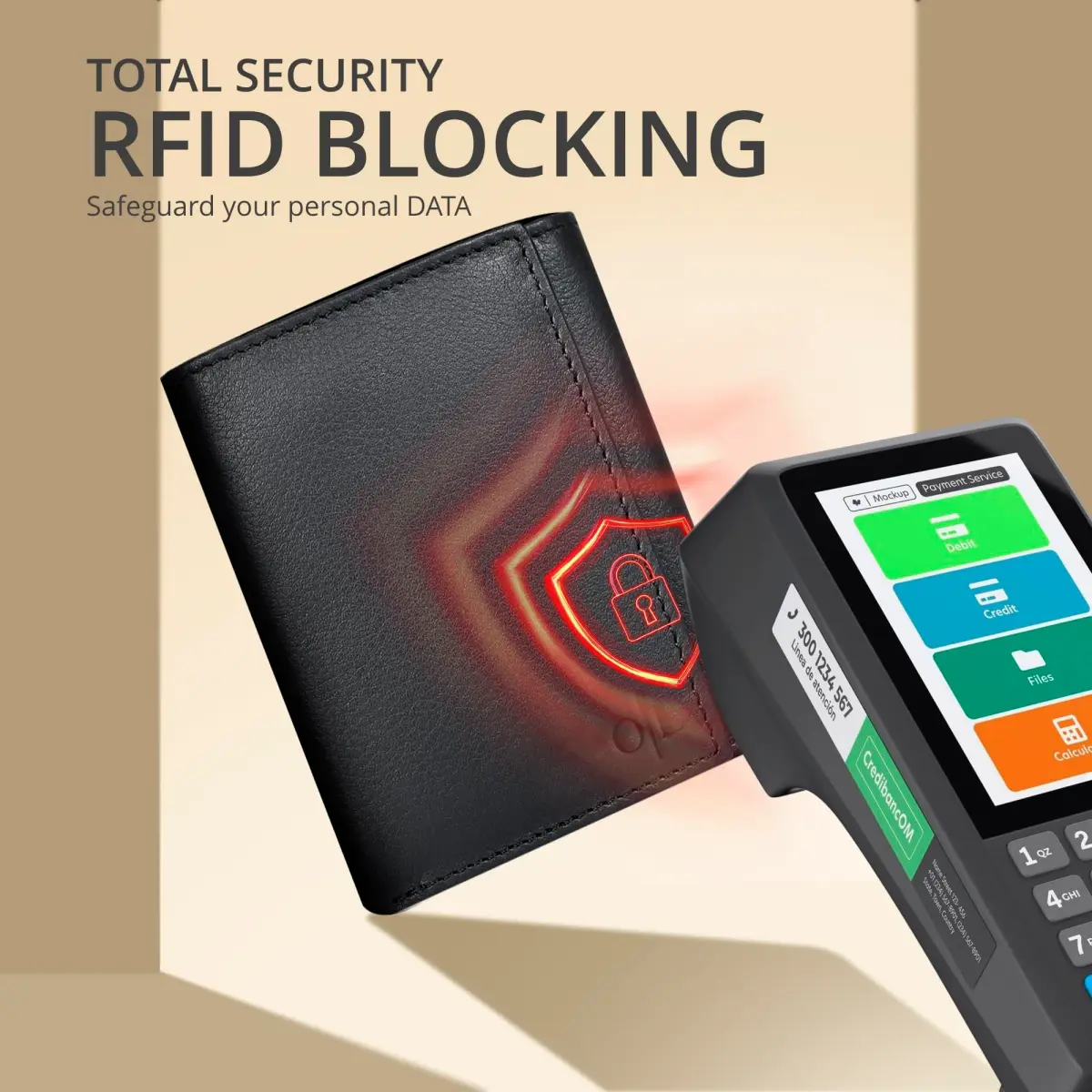 Oak Leathers Trifold Wallet RFID Blocking Slim with ID Window, Classic Black 1.27 cm (1 inch) - view 5