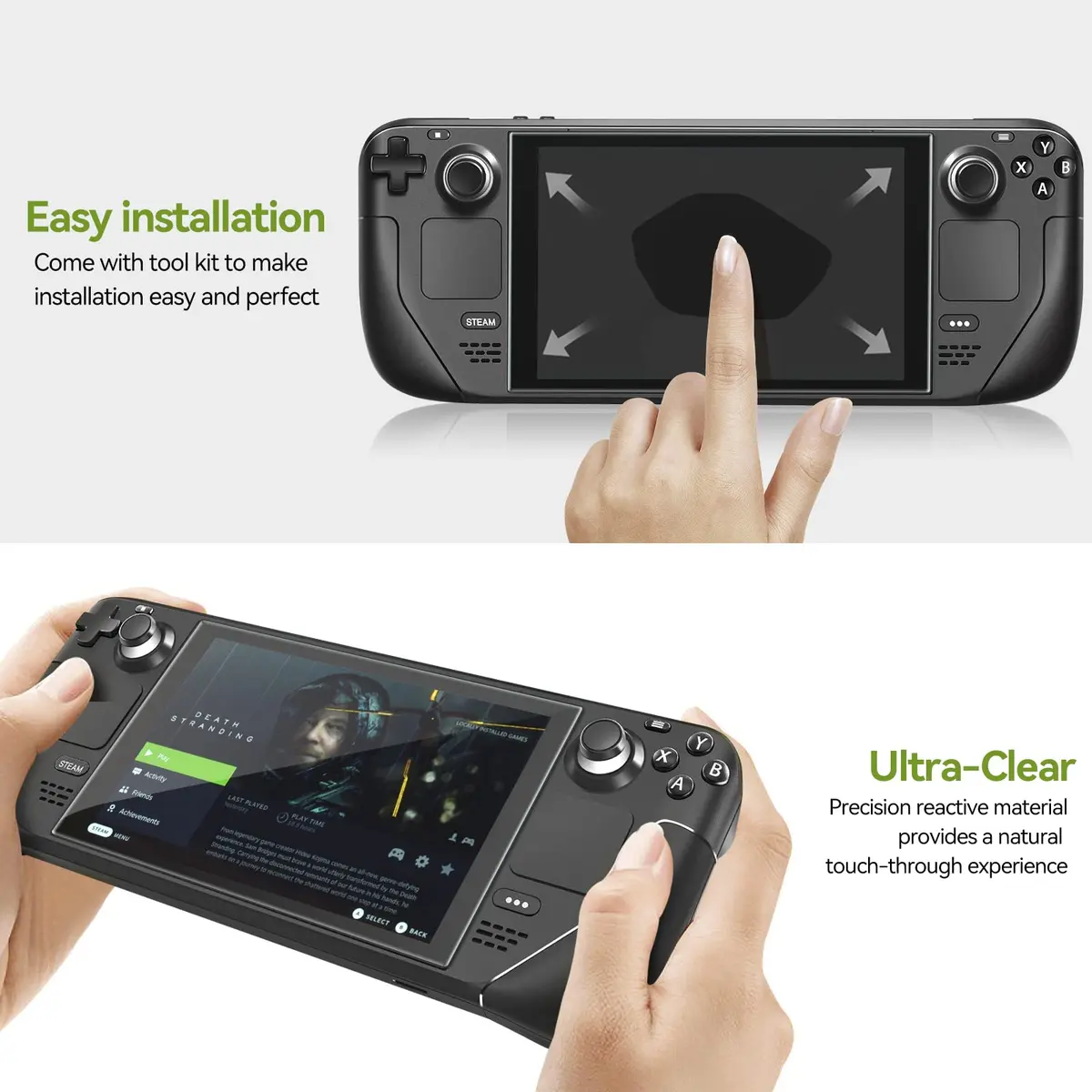 ivoler Ultra HD Clear Screen Protector for Steam Deck OLED/LCD 2-Pack | 99.9% Transparency, Scratch-Resistant, 7.4''/7'' Compatible - view 7