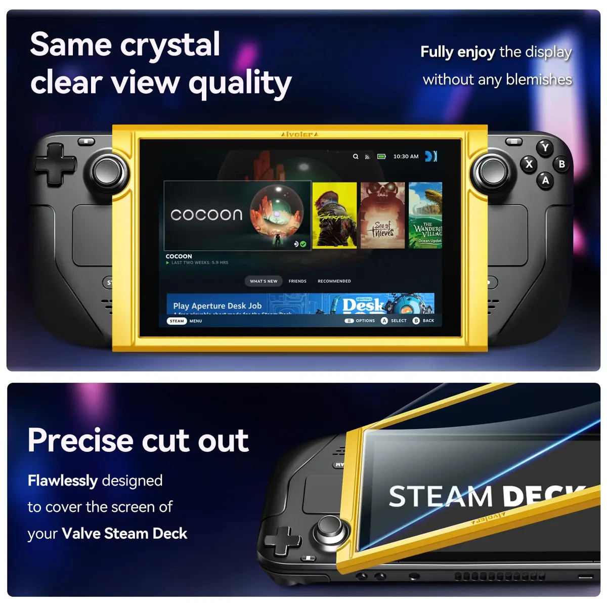 ivoler Ultra HD Clear Screen Protector for Steam Deck OLED/LCD 2-Pack | 99.9% Transparency, Scratch-Resistant, 7.4''/7'' Compatible - view 3