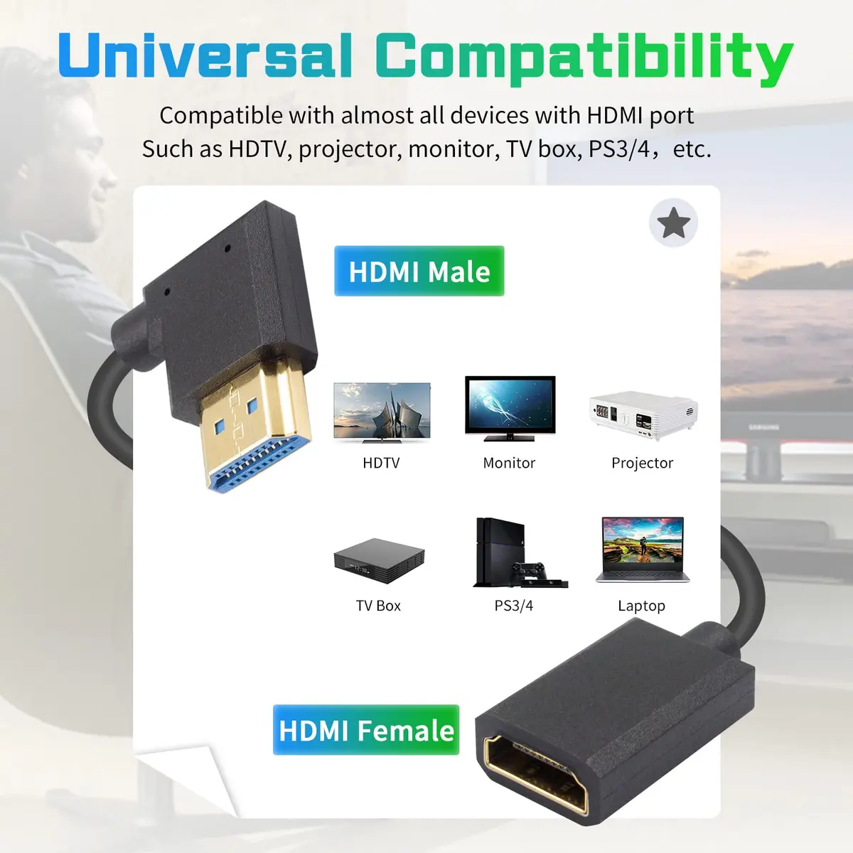 Duttek 8K HDMI Extender Cable 1.2M | Ultra Thin 48Gbps Coiled HDMI 2.1 Cable, Compatible with MacBook Pro, PS5, Xbox Series X - view 5
