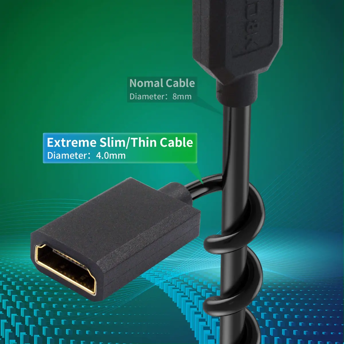 Duttek 8K HDMI Extender Cable 1.2M | Ultra Thin 48Gbps Coiled HDMI 2.1 Cable, Compatible with MacBook Pro, PS5, Xbox Series X - view 2