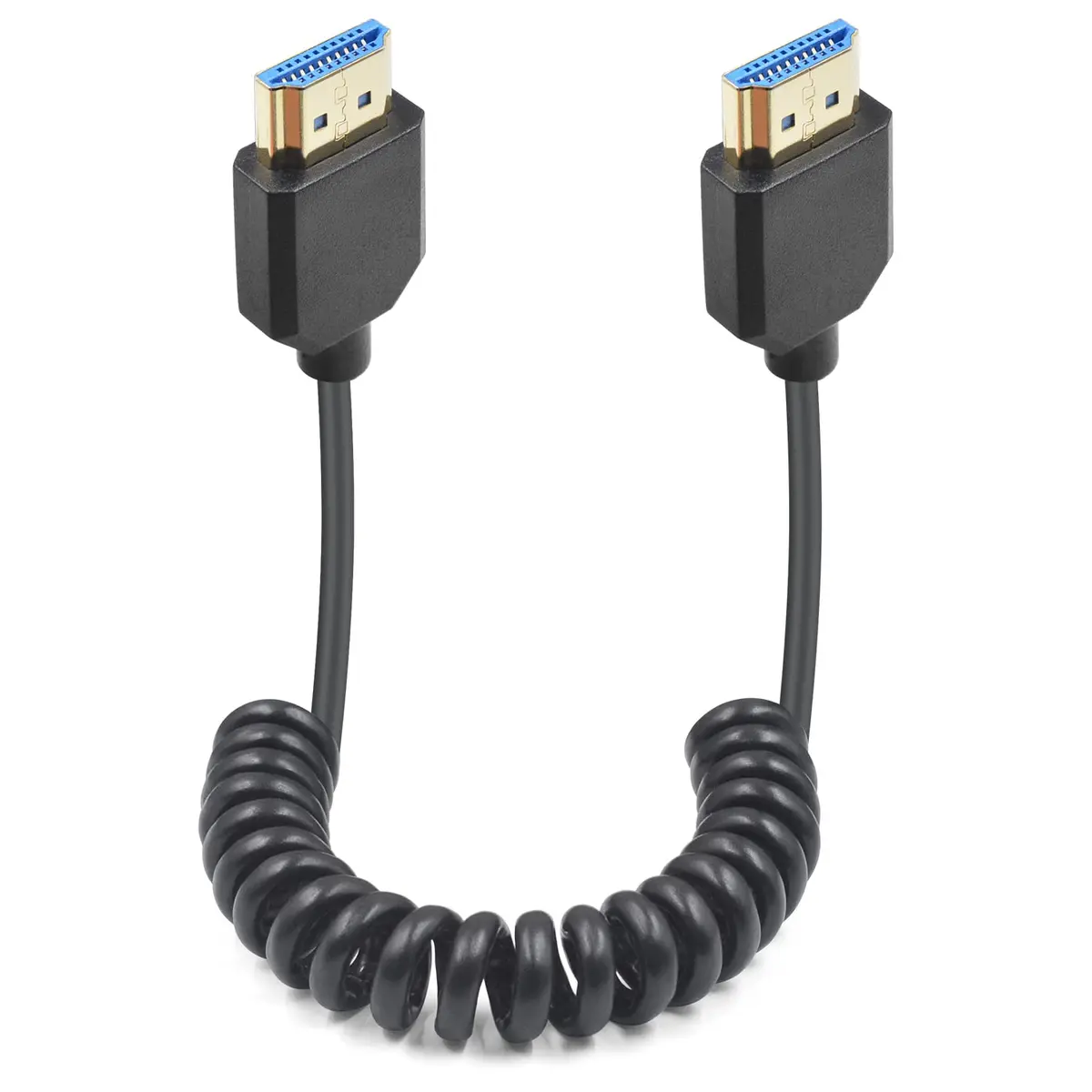 Duttek 8K HDMI Coiled Cable 1.2m (4 ft) | Ultra Thin Retractable HDMI 2.1 Cable for PS5, Xbox Series X/S, RTX 4080, ATOMOS Ninja V - main product image
