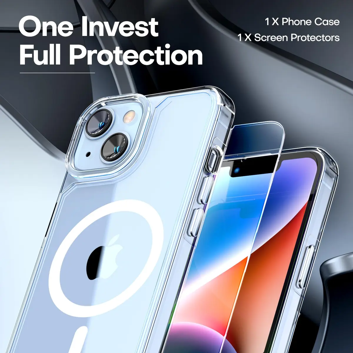 TAURI for iPhone 14 Case, Compatible with MagSafe, Clear | Military-Grade Shockproof & Anti-Yellowing - view 3