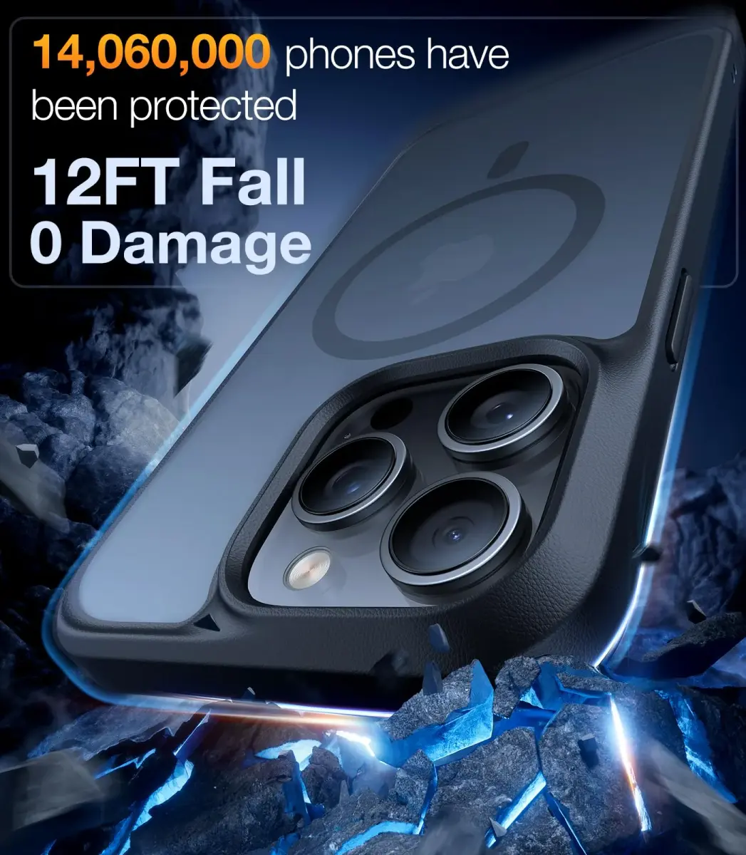TORRAS Magnetic Shockproof Case for iPhone 14 Pro Max | Translucent Black, 6.7 inch - view 5