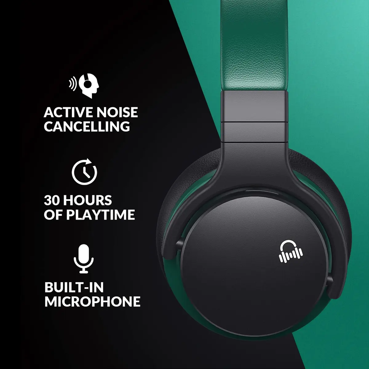 MOVSSOU E7 Wireless Noise Cancelling Headphones 45mm Drivers | 30H Playtime, Bluetooth 5.0, Over-Ear Comfort - view 2