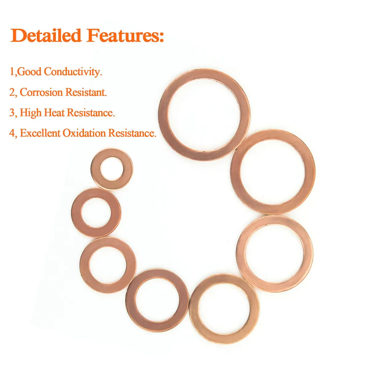 HELIFOUNER M20x26x1.5mm Copper Washers (40 Pieces) | High Heat Resistance Sealing Washers - view 4