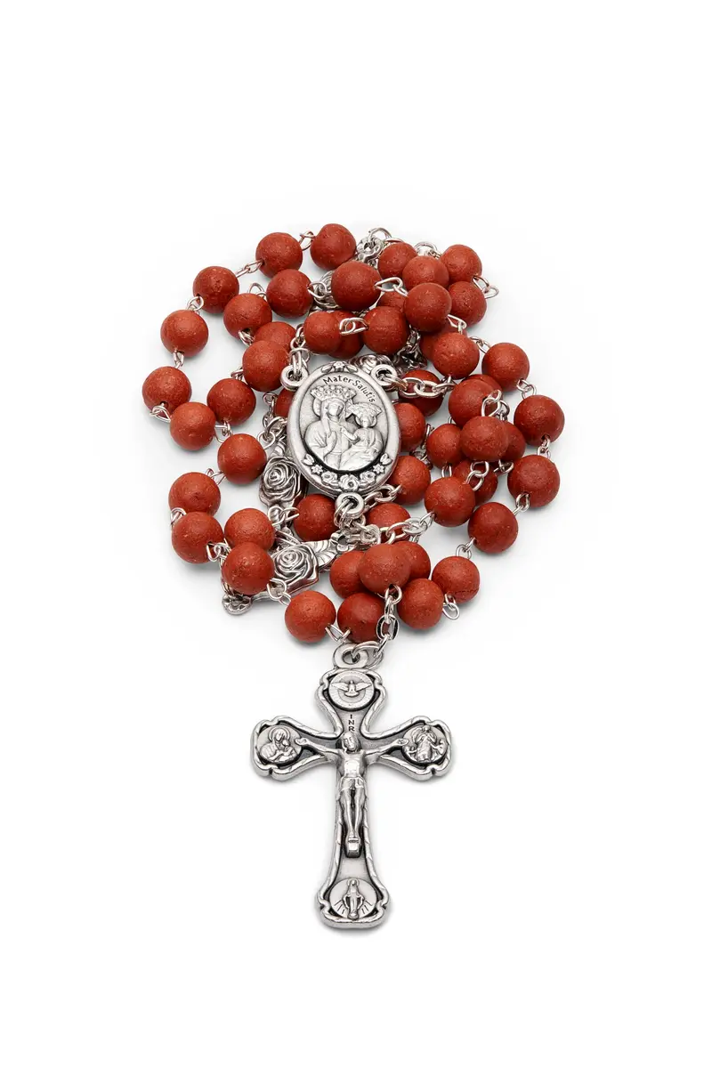 Mondo Cattolico Rose Scented Rosary Necklace 64 cm (25.2 in) | Vatican Blessed Beads - main product image