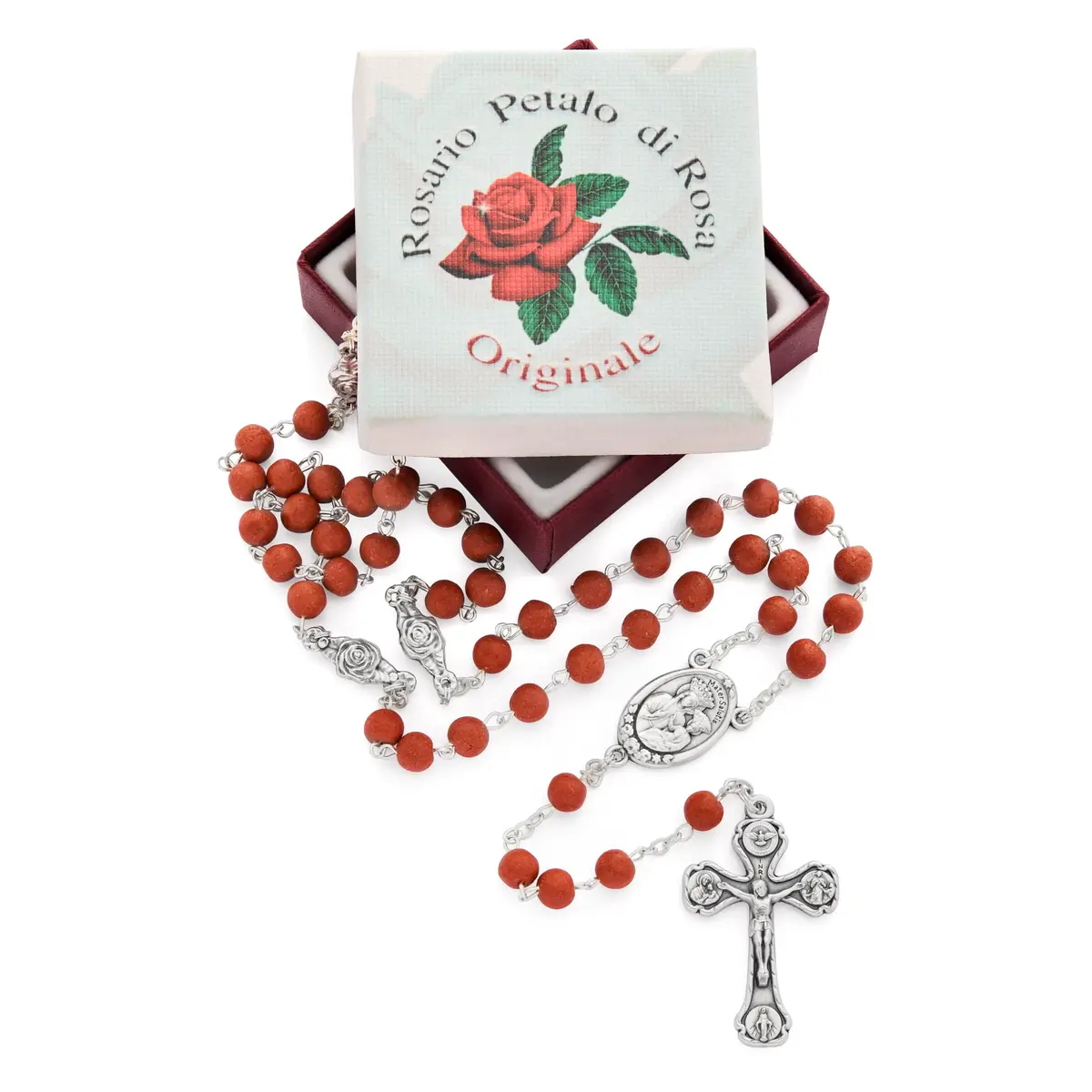 Mondo Cattolico Rose Scented Rosary Necklace 64 cm (25.2 in) | Vatican Blessed Beads - view 3