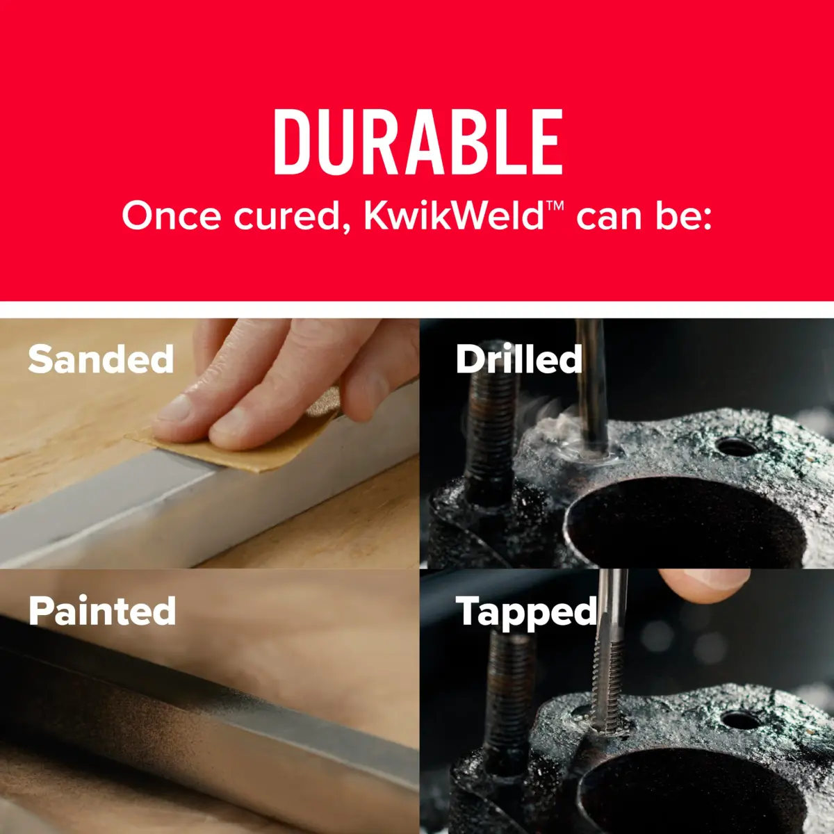J-B Weld KwikWeld Steel Reinforced Epoxy 2 oz (59 ml) | Fast-Setting Metal Repair Adhesive - view 5
