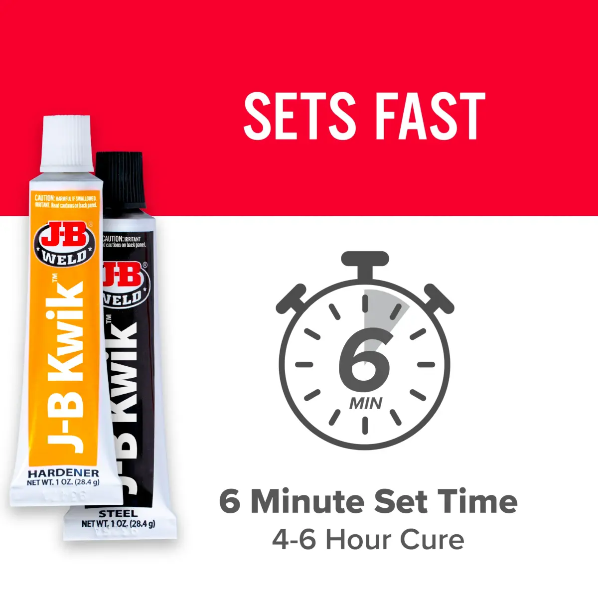 J-B Weld KwikWeld Steel Reinforced Epoxy 2 oz (59 ml) | Fast-Setting Metal Repair Adhesive - view 2