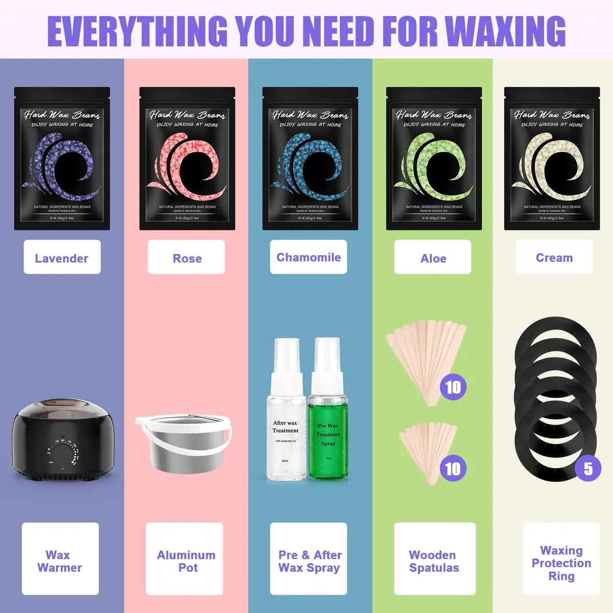TIKESI Waxing Kit for Hair Removal 500ml | Gentle, Full Body, Home Use - view 6