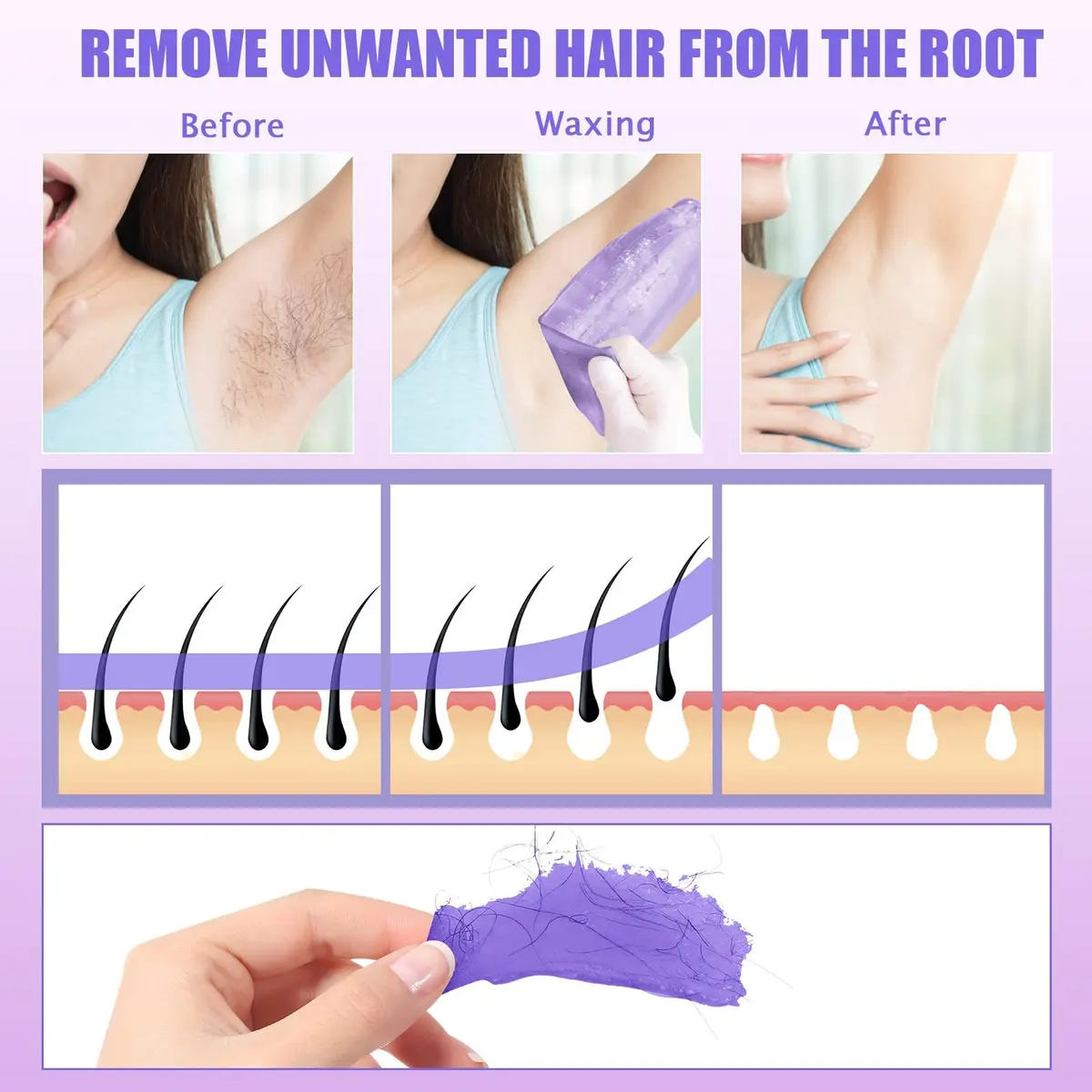 TIKESI Waxing Kit for Hair Removal 500ml | Gentle, Full Body, Home Use - view 2
