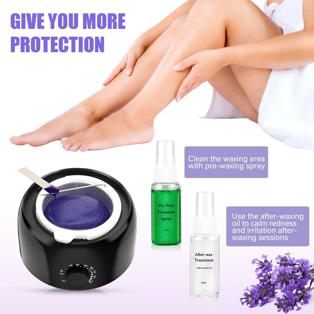 TIKESI Waxing Kit for Hair Removal 500ml | Gentle, Full Body, Home Use - view 3