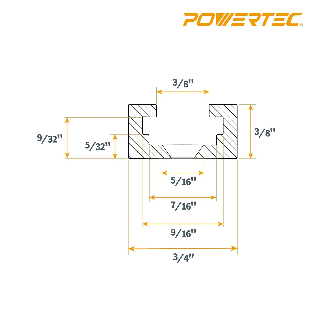 POWERTEC 71704V 3" T-Track Intersection Kit with Predrilled Mounting Holes & Wood Screws, 2 Sets | Aluminum T-Track Accessories for Woodworking Fixtures - view 5
