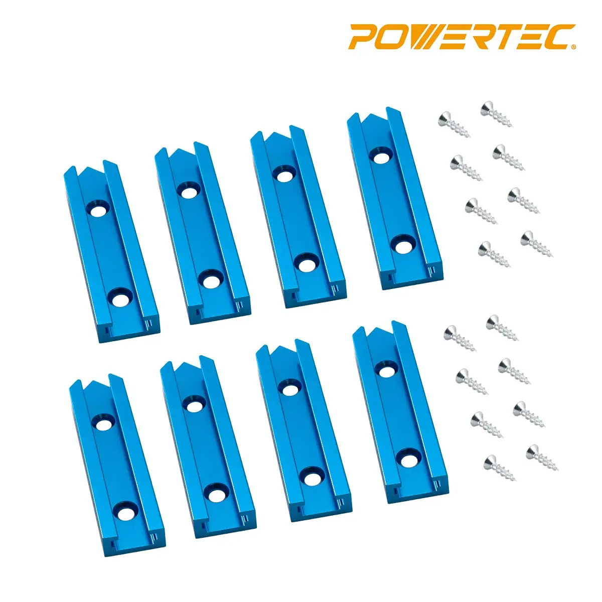 POWERTEC 71704V 3" T-Track Intersection Kit with Predrilled Mounting Holes & Wood Screws, 2 Sets | Aluminum T-Track Accessories for Woodworking Fixtures - view 2