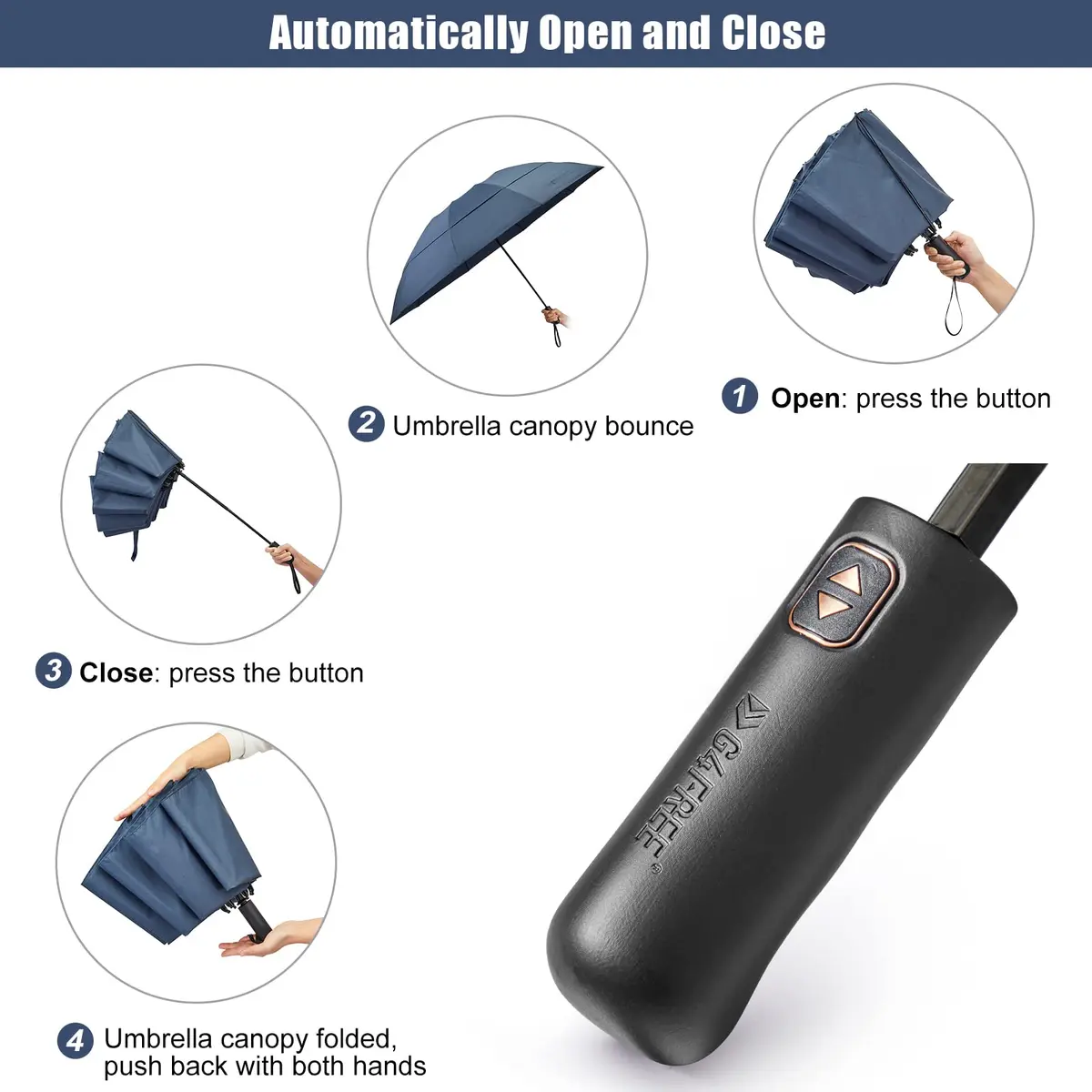 G4Free 62 Inch Large Golf Umbrella Windproof Reverse Travel Umbrella | Auto Open & Close, Double Canopy, Compact for Rain & Golf - view 3