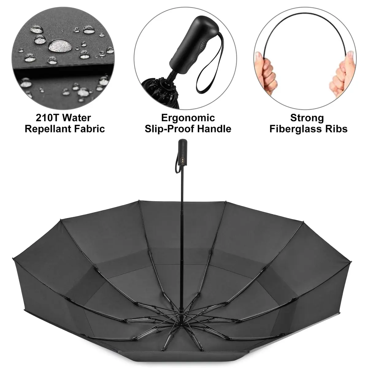 G4Free 62 Inch Large Golf Umbrella Windproof Reverse Travel Umbrella with Double Canopy and Auto Open/Close | 157.5 cm (62 Inch) Arc - view 6