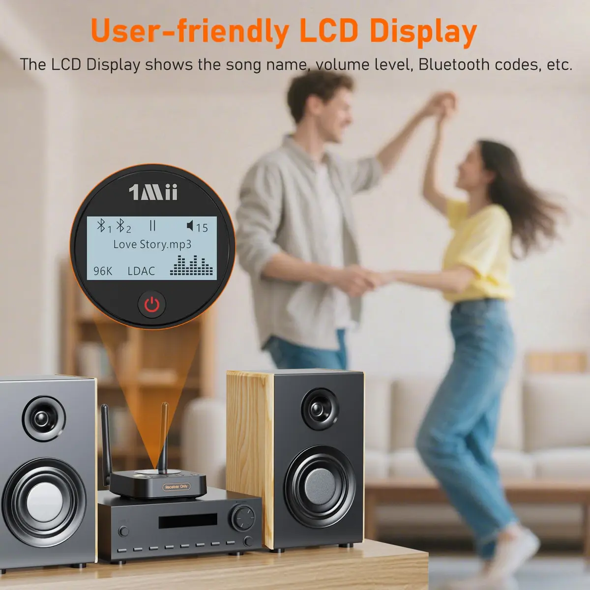 1Mii B06Pro+ Hi-Fi Bluetooth 5.3 Audio Receiver, LDAC Hi-Res Wireless Adapter for Home Stereo, 3.5mm AUX Optical Coaxial | Long Range, Volume Control - view 7