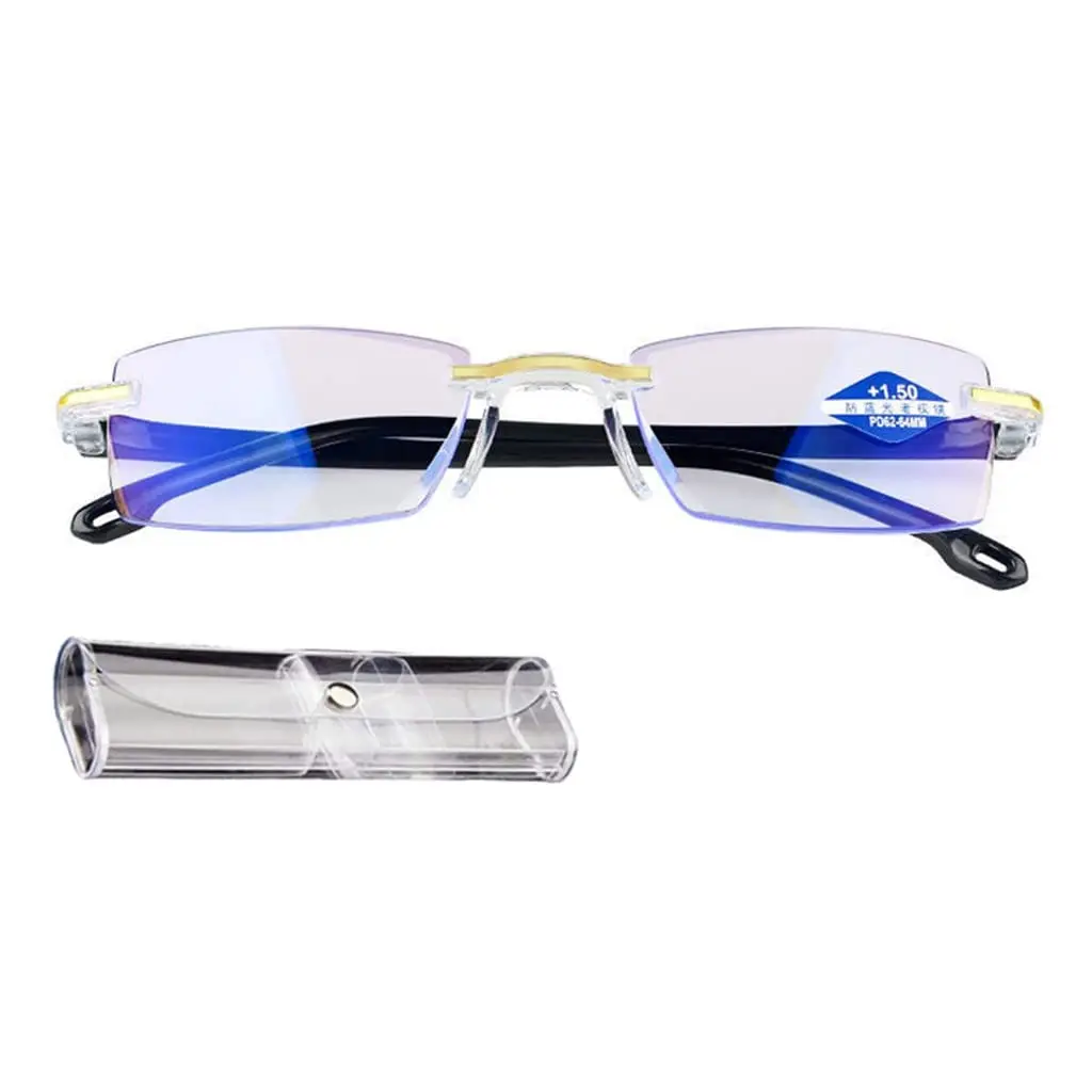 Yiushing Color Glint Sapphire High Hardness Anti-blue Progressive Reading Glasses +2.50 for Adults - main product image