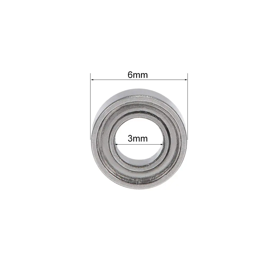 uxcell SMR63ZZ Deep Groove Ball Bearing 3mm x 6mm x 2.5mm | Stainless Steel, Shielded, High Speed - view 4