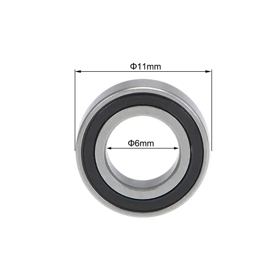 uxcell MR116-2RS Ball Bearings 6mm Inner Dia 11mm OD 4mm Bore Double Sealed Chrome Steel Z2 10pcs - view 4