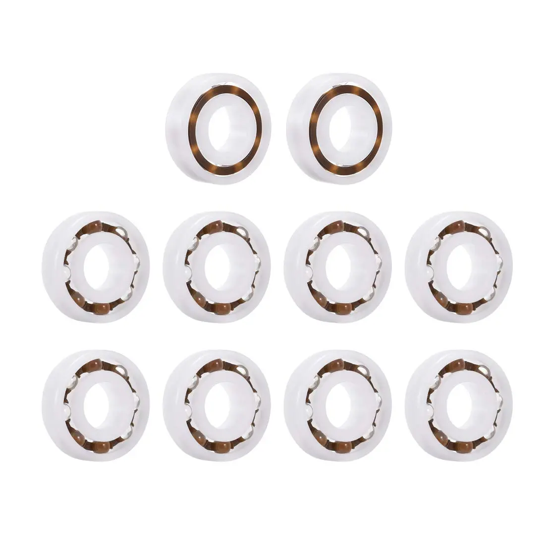 uxcell 6001 Plastic Bearings 12x28x8mm Glass Ball Nylon Cage 10 Pcs | High Precision & Speed Operation - main product image