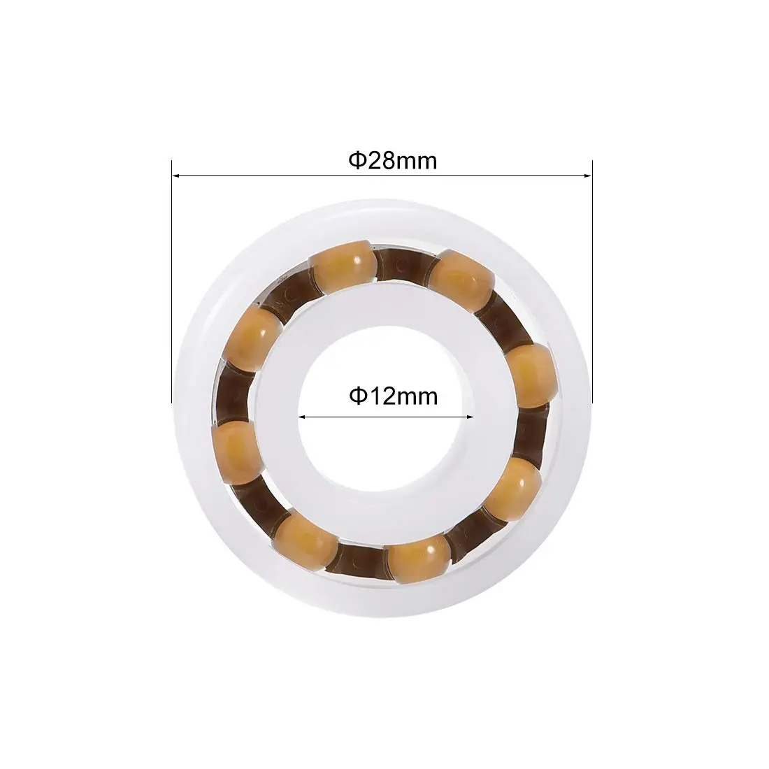 uxcell 6001 Plastic Bearings 12x28x8mm Glass Ball Nylon Cage 10 Pcs | High Precision & Speed Operation - view 4