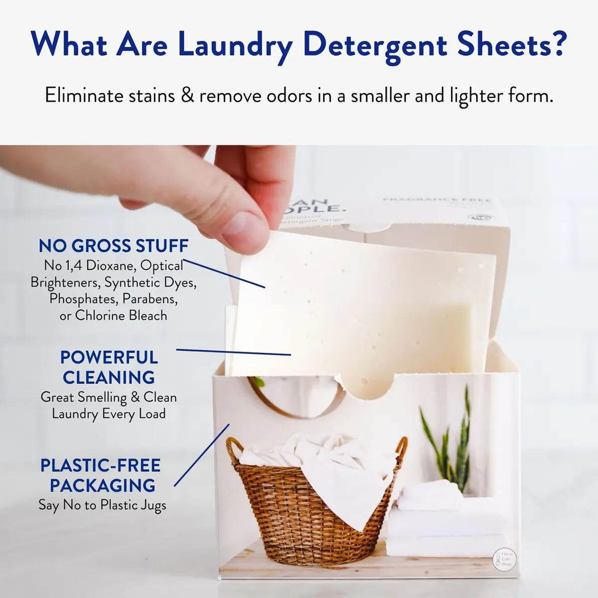 THE CLEAN PEOPLE Laundry Detergent Sheets Fresh Scent 192 Count | Eco-Friendly Concentrated Formula - view 5