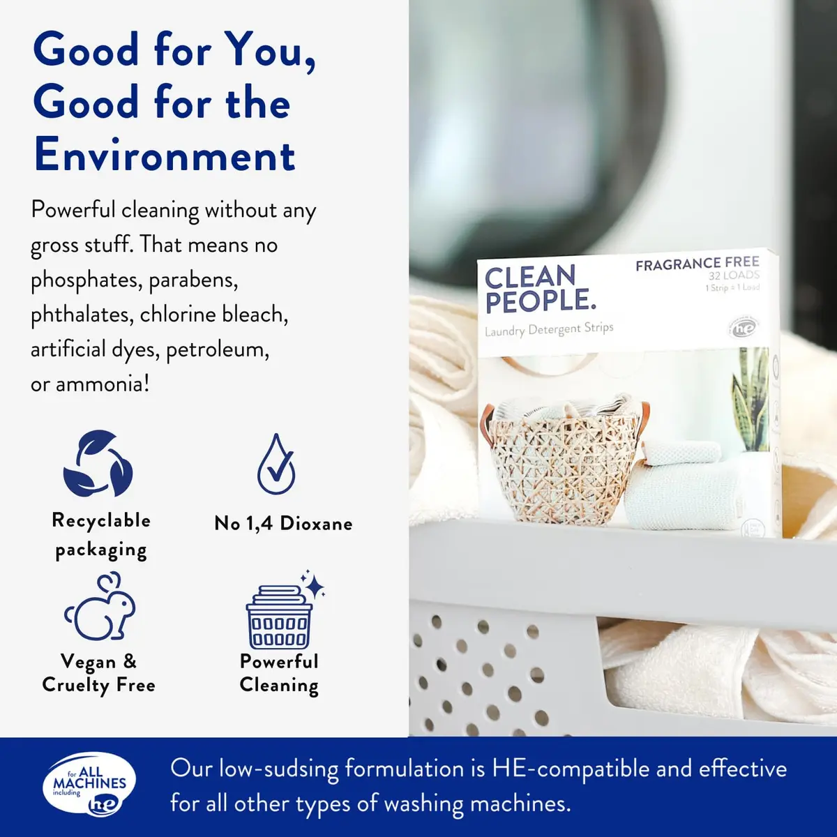 THE CLEAN PEOPLE Laundry Detergent Sheets Fresh Scent 192 Count | Eco-Friendly Concentrated Formula - view 4