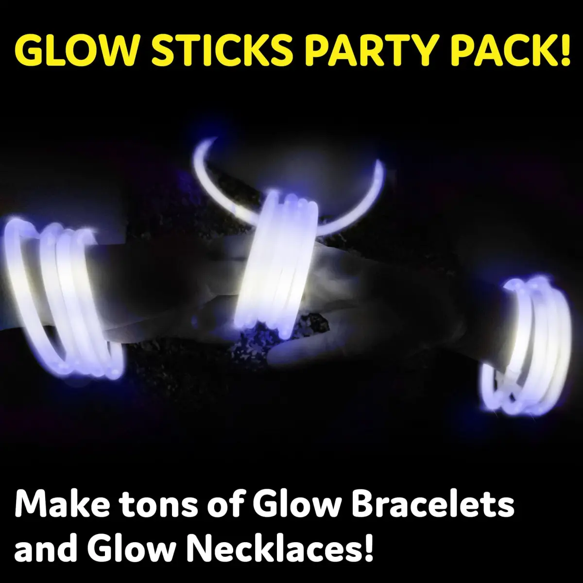 PartySticks White Glow Sticks 100-Pack | 10-14 Hour Glow, Waterproof, Kid-Safe - view 3