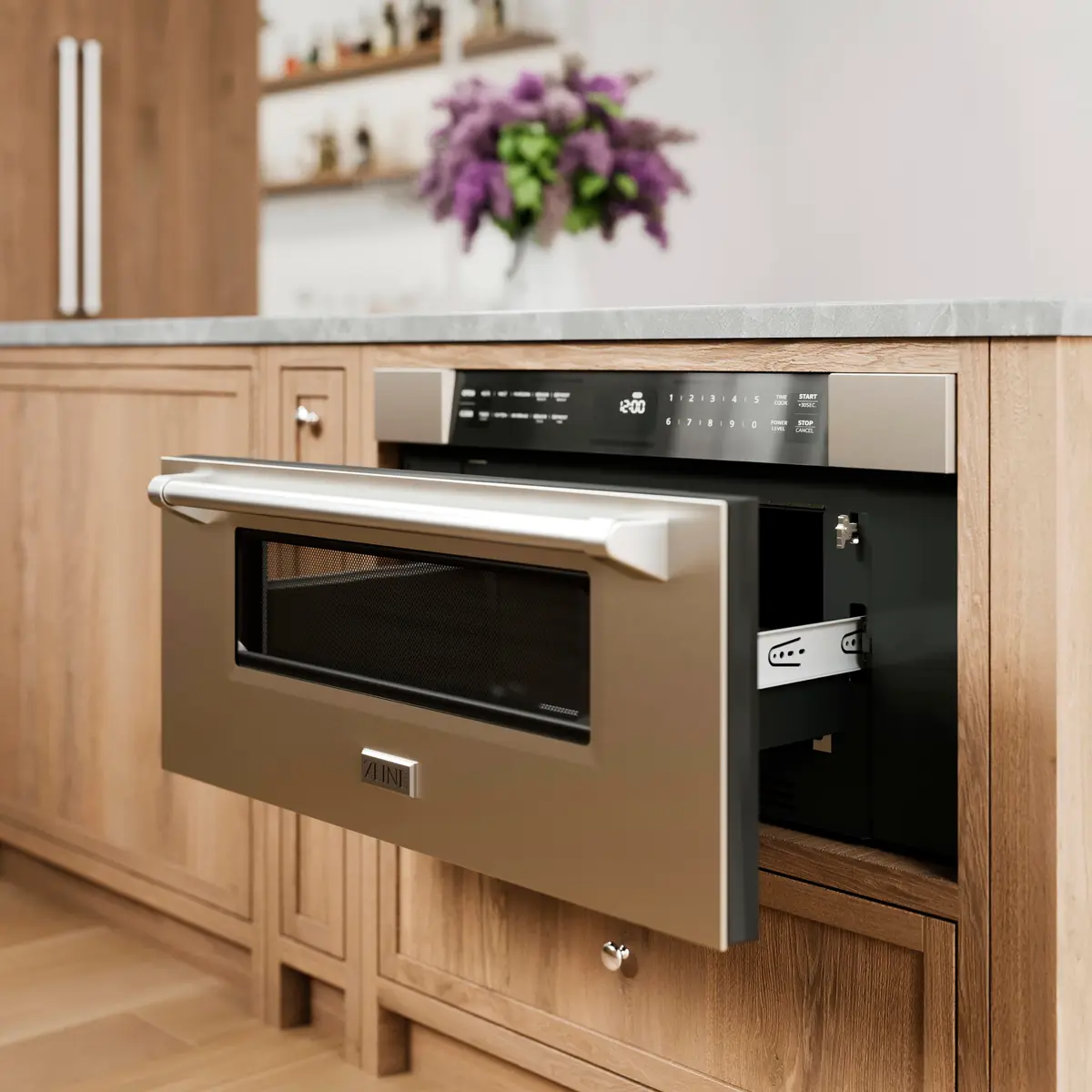 ZLINE 30" 1.2 cu. ft. Built-In Microwave Drawer in Stainless Steel | Space-Saving, 1000W, Top Access Design - view 7