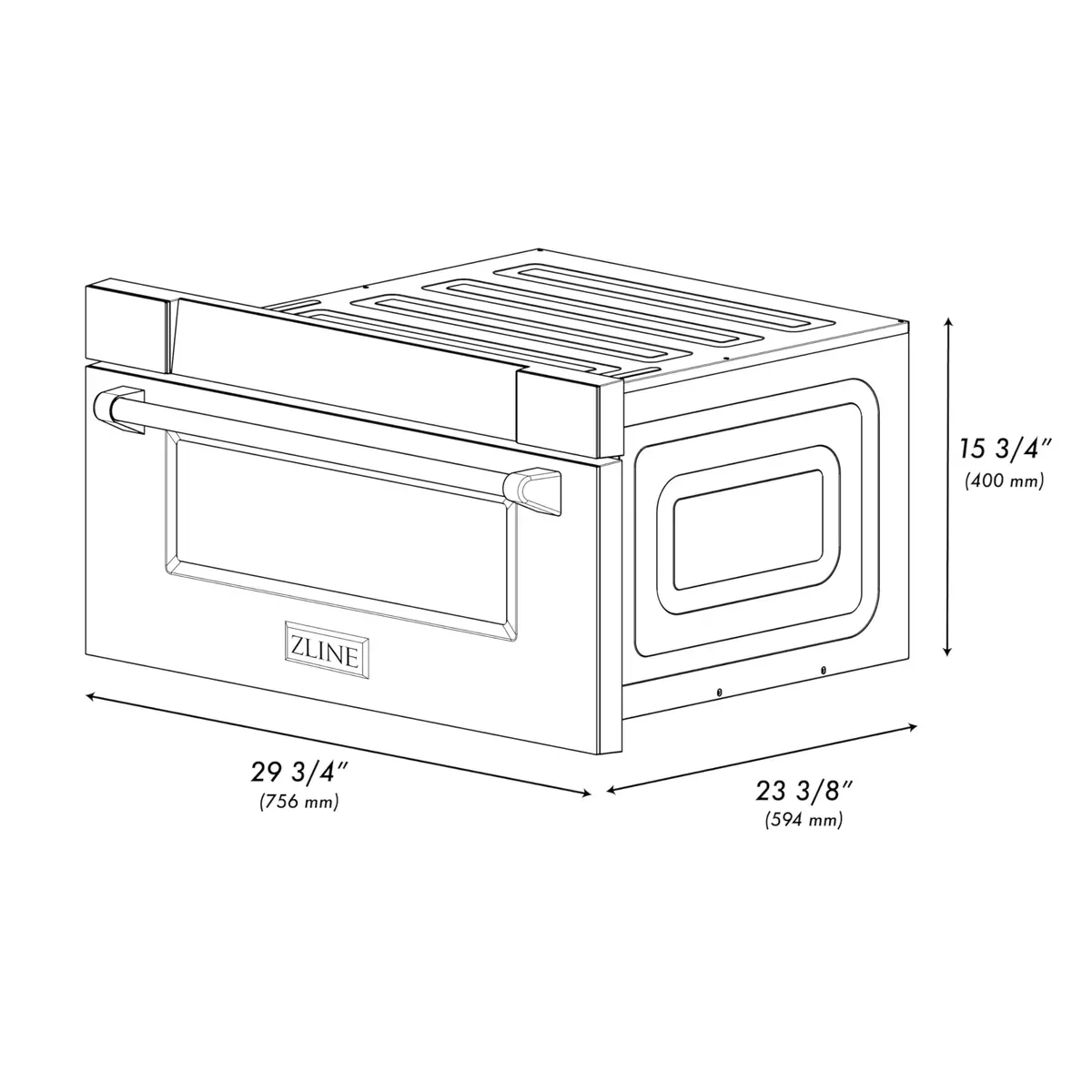 ZLINE 30" 1.2 cu. ft. Built-In Microwave Drawer in Stainless Steel | Space-Saving, 1000W, Top Access Design - view 9