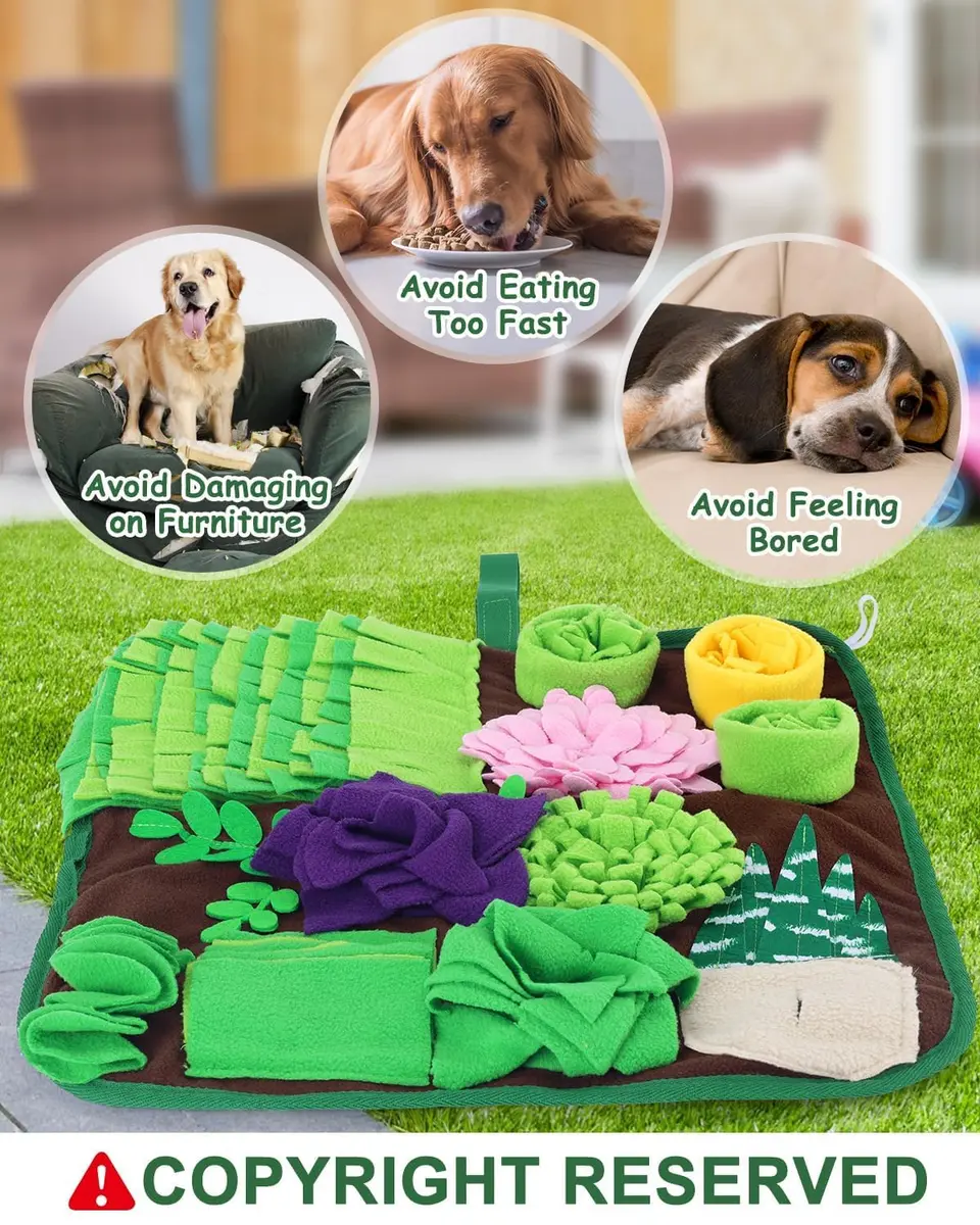 CiyvoLyeen Snuffle Mat for Dogs and Cats 16.5" x 16.5" | Slow Eating & Stress Relief Pet Toy - view 2