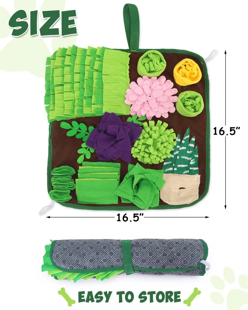CiyvoLyeen Snuffle Mat for Dogs and Cats 16.5" x 16.5" | Slow Eating & Stress Relief Pet Toy - view 3