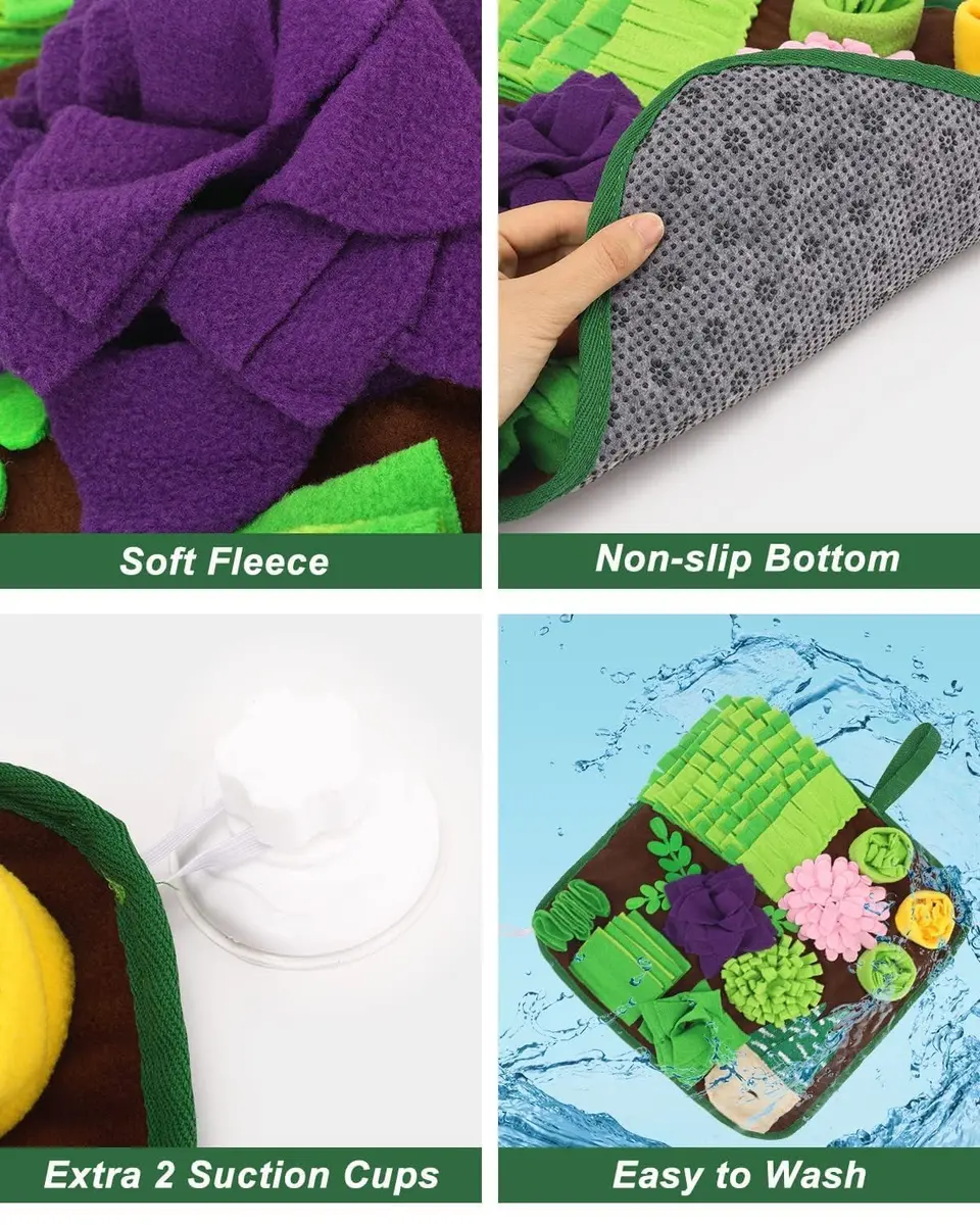 CiyvoLyeen Snuffle Mat for Dogs and Cats 16.5" x 16.5" | Slow Eating & Stress Relief Pet Toy - view 4