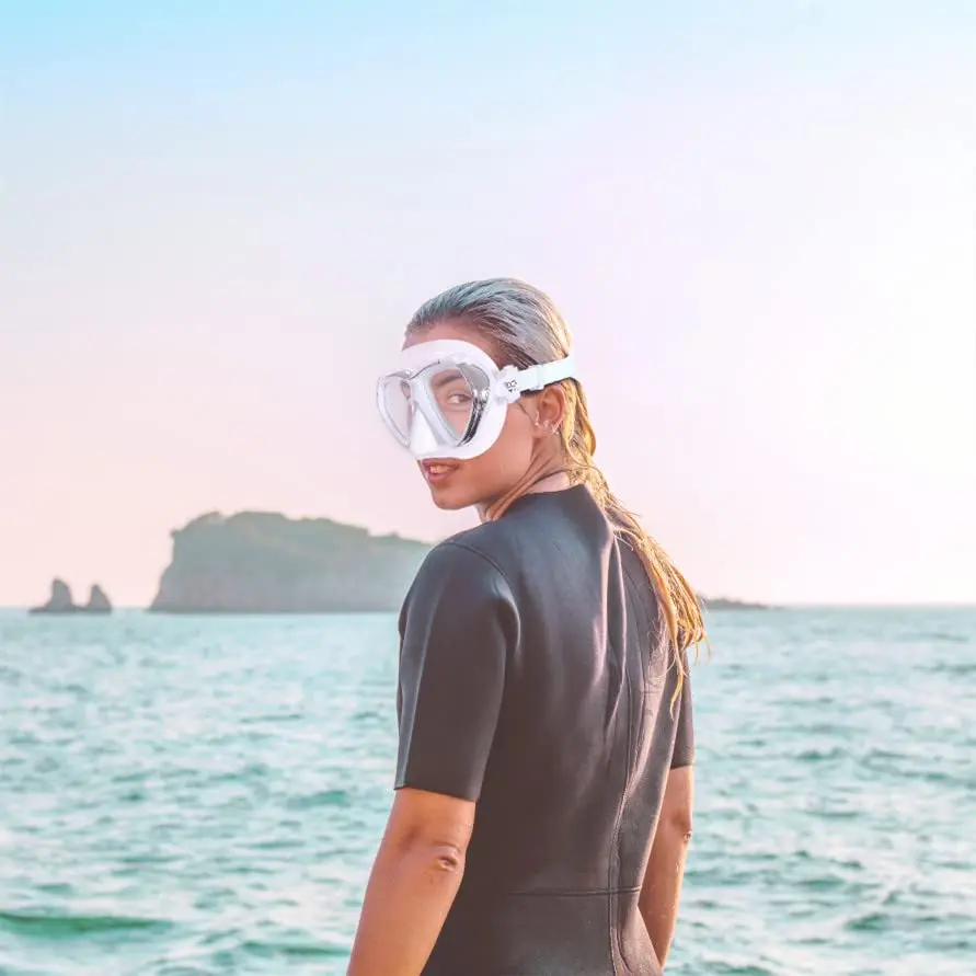 EXP VISION Adult Scuba Diving Mask, Anti-Fog Snorkel Goggles with Nose Cover & Wide Silicone Skirt | Tempered Glass Lens, 180° Panoramic View - view 7