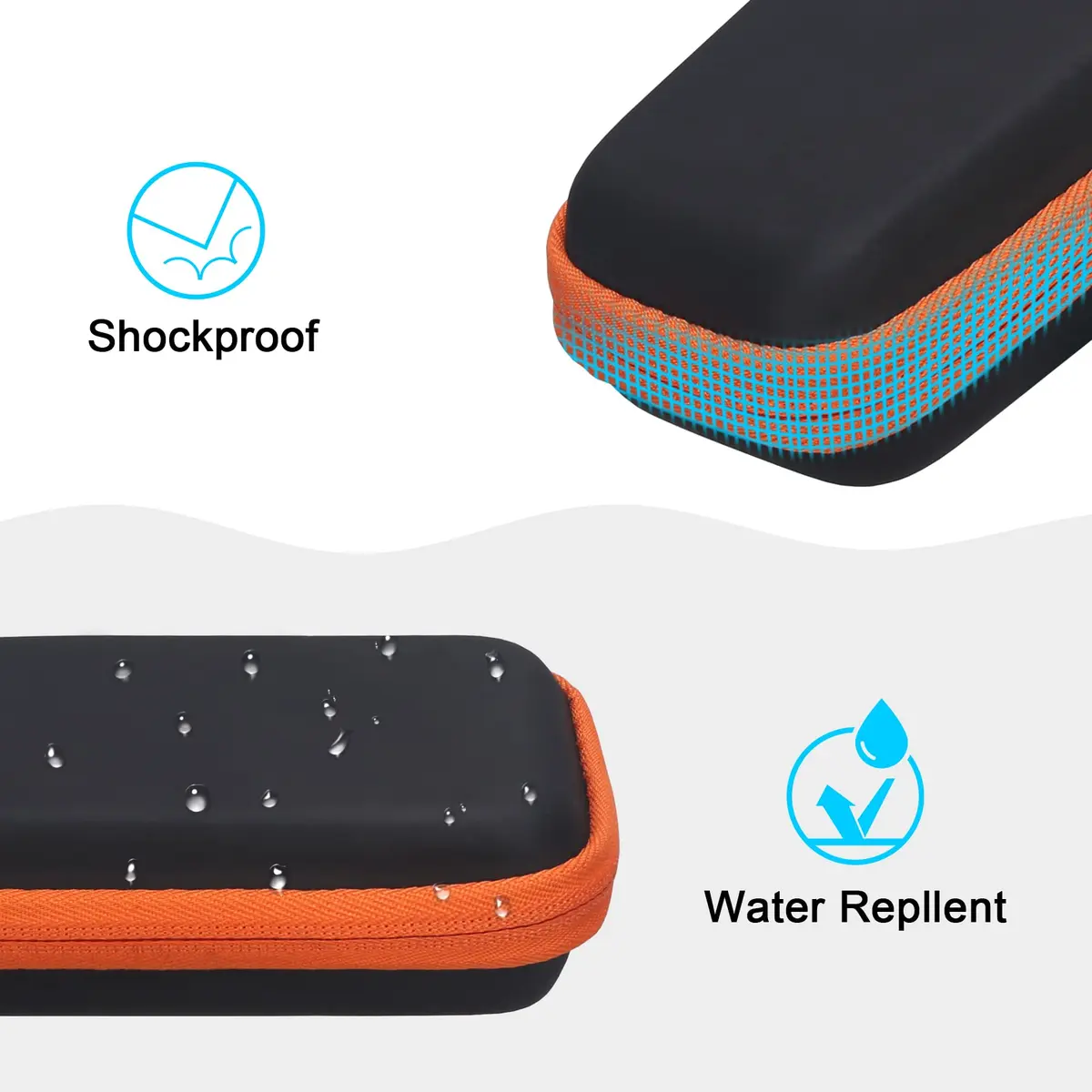 Lacdo Hard Carrying Case for SanDisk Extreme SSD 500GB | Shockproof Water-Resistant Travel Bag, Orange - view 5