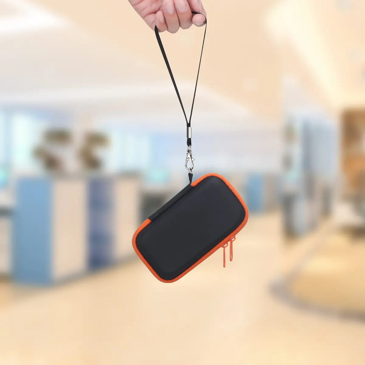 Lacdo Hard Carrying Case for SanDisk Extreme SSD 500GB | Shockproof Water-Resistant Travel Bag, Orange - view 7