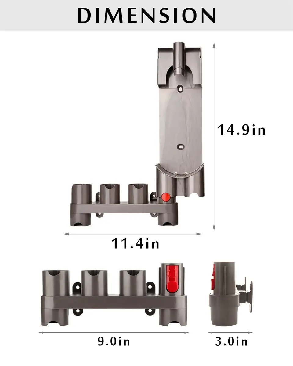CRAVERLAND Dyson Vacuum Cleaner Attachment Holder | 25.4cm (10") L x 23.1cm (9") W x 9.1cm (3.6") H - view 6