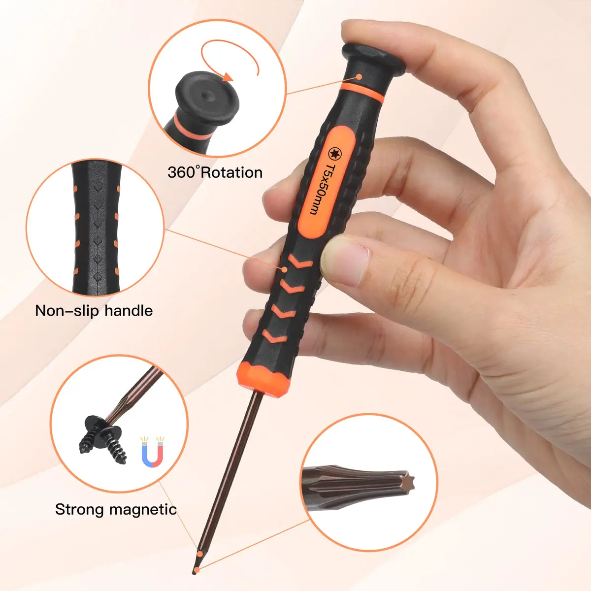 Jorest T5 Torx Security Precision Screwdriver with Spudger | Tool for Electronics Repair - view 2